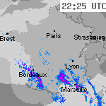 Image radar des précipitations France 23:55 UTC