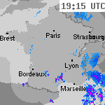 Image radar des pr&eacute;cipitations France 20:30 UTC