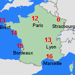 Pr&eacute;visions lun, 15.12. France