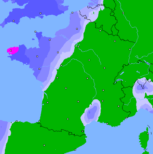 Pr&eacute;cipitations (24 h) France