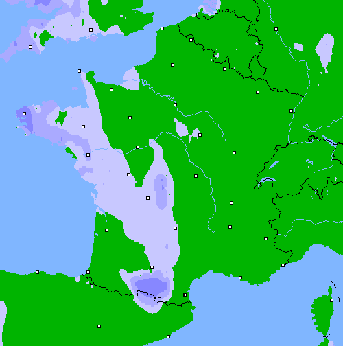 Pr&eacute;cipitations (24 h) France